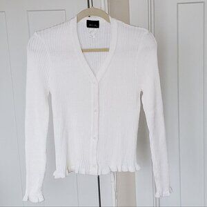 6-SIX Women Knitted White Cardigan. Size L
